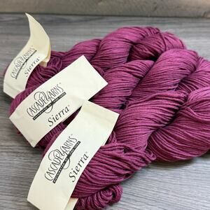 Cascade Yarns Sierra Cotton Merino Wool 3.5 oz 191 yards 3 Hanks